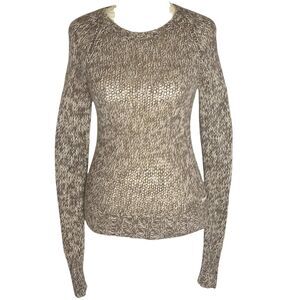 American Eagle Outfitters Sheer Knit Sweater Crewneck Brown S